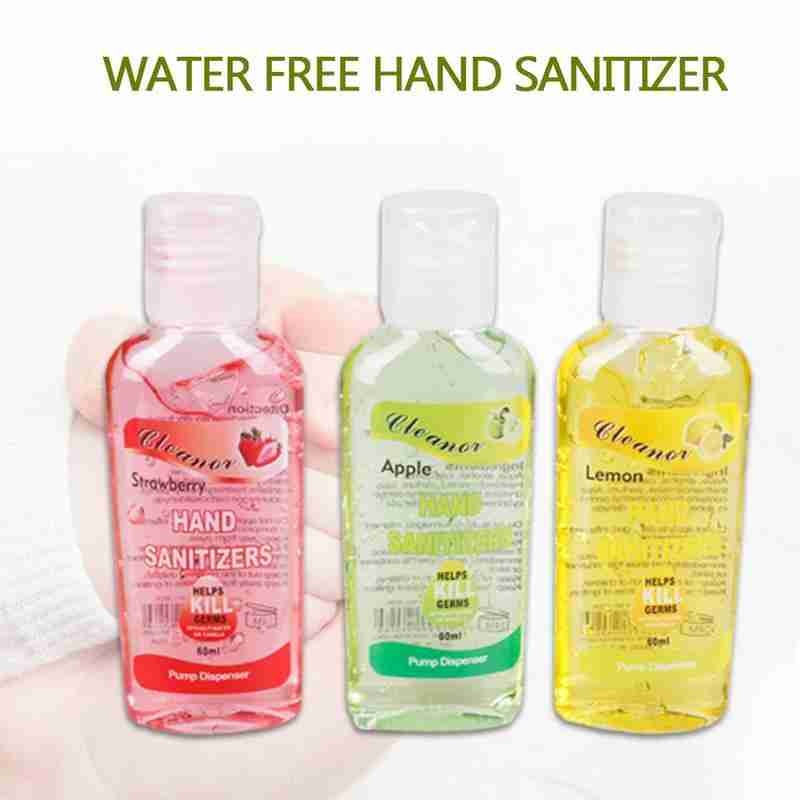 60ml Travel Portable Mini Hand Sanitizer Anti-Bacteria Moisturizing Fruit-Scented Disposable No Clean Waterless Clear 1 bottle